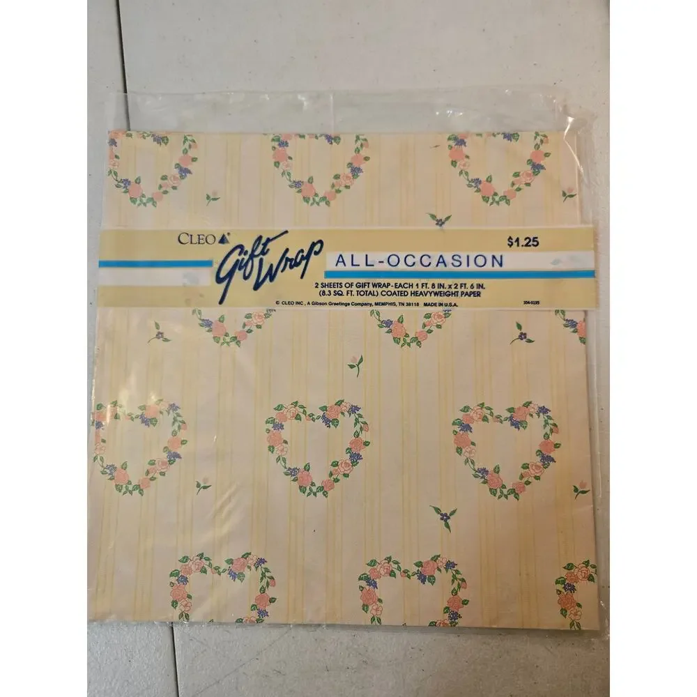 Vintage wrapping paper bundle of 8 packs new old stock cottagecore floral